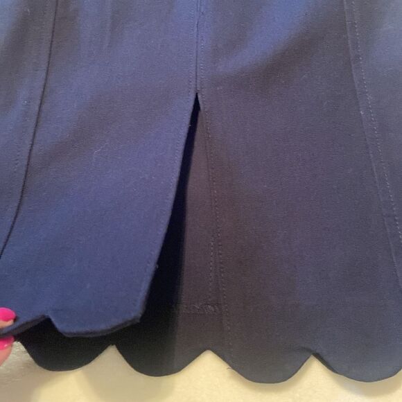 Banana Republic - Scalloped Midi Dress - Navy - Size 6 NWT - Picture 5 of 11